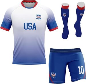 Uniforme de fútbol de alta calidad con nombre y número personalizados con logotipo personalizado y camiseta transpirable para hombres y mujeres deportivos - Product Image 5