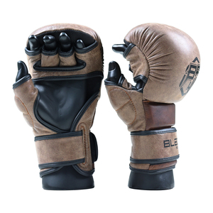 Top Rank 7oz Hombres Mujeres Palma abierta Medio dedo MMA Sparring Guantes UFC Guantes de cuero Entrenamiento Kickboxing Guantes Artes marciales - Product Image 5