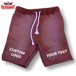 Cotton Fabric Outdoor Wear Customized Logo Distressed Good Selling <b>Make</b> <b>Your</b> <b>Own</b> Acid Wash Rhinestone Shorts by Elegant Sports - Product Image 5