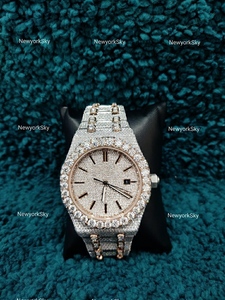 Flawless Moissanite Diamonds Hip Hop Style with Fully Iced Out Latest Design with Vvs Clarity Chronograph <b>Wrist</b> <b>Watch</b> for <b>Men</b> - Product Image 2