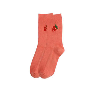 Calcetines bordados personalizados de varios colores con patrones de frutas, transpirables, elásticos, para hombre, uso diario, uso informal con mezclas de algodón - Product Image 4