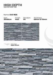 Soluciones Modernas de Diseño de Fachadas con Azulejos de Pared de Elevación de Alta Profundidad con Acabado Mate de 300x600 mm - Product Image 5