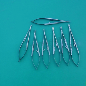 Portaagujas de Microcirugía Dental Castroviejo Manual de Acero Inoxidable Alemán de Alta Calidad, Curvo+Recto, Kit Ergonómico con Certificación CE - Product Image 1