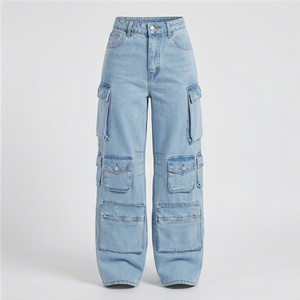 Nouveaux modèles de jeans en denim pour femmes, poches personnalisées avec logo, jeans en coton, vente en gros de jeans en denim pour femmes, pantalons tendance à la mode - Product Image 1