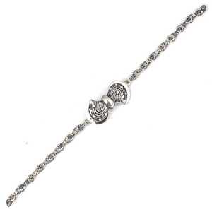 925 Sterling <b>Silver</b> Oxidized Ribbon Bracelet <b>Pen</b>-Style Fine Charm Accessory - Product Image 3
