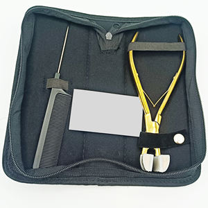 Pince d'extension de cheveux en acier inoxydable de couleur personnalisée Kit d'outils d'extension de cheveux multifonctionnels Pinces pour extension de cheveux - Product Image 5