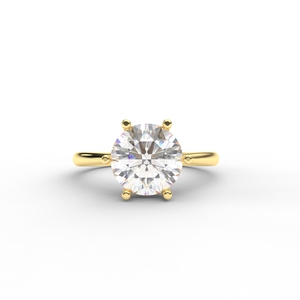 Bague de fiançailles solitaire en diamant de laboratoire rond brillant certifié IGI en or rose/blanc et jaune 14 carats - Product Image 6