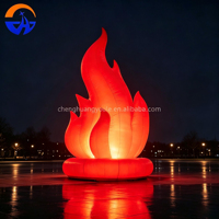 Modèle de feu de camp gonflable publicitaire extérieur personnalisé Chenghuang 2026, flamme lumineuse, tissu Oxford, souffleur USB
