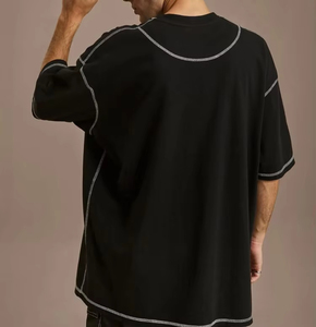 <b>Men's</b> Heavyweight Cotton Plus Size Custom Logo <b>T</b> <b>Shirt</b> High Quality Oversized Printed Plain Tee Blank Knitted - Product Image 4