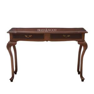 Mesa Consola Clásica de Madera con Patas Talladas y Tiradores de Latón - Product Image 2