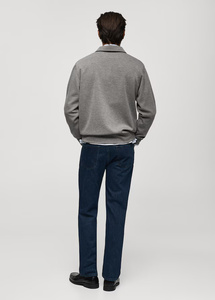 Sudaderas de algodón 100% personalizadas para hombre, Jersey de manga larga con cuello de polo, sudaderas con capucha holgadas de otoño con estampado de bordado - Product Image 4