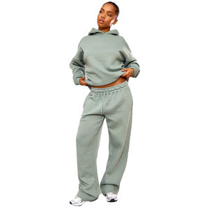 Chándal de invierno con estilo Unisex de alta calidad 100% algodón Sudadera con capucha conjuntos de Jogger personalizado para Puff estampado de talla grande pantalones de chándal hombres mujeres - Product Image 1