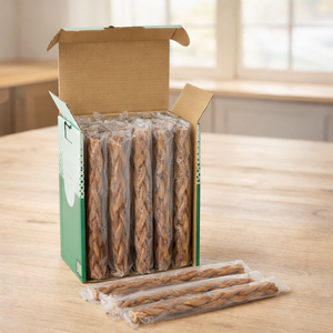 Friandises à mâcher pour chiens Bully Braided 12 pouces, en bœuf, déshydratées, jouets à mâcher pour animaux de compagnie - Product Image 6