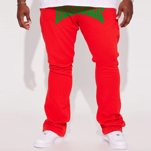 Moda Unisex Logo Stack Flare Pants Outdoor Fleece Jogger Pantalones masculinos Pantalones de chándal Cordón Pantalones de hombre Lavados - Product Image 2