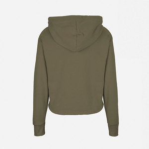 Haute qualité femmes suédé bord brut Crop Hoodie sweat à capuche court femme recadrée douceur coton, sweat à capuche coréen et pull - Product Image 2