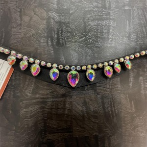 Frontal de Caballo Premium con Cristales AB en Forma de Lágrima, Accesorio de Lujo para Brida Inglesa con Pedrería en Forma de V - Product Image 2