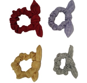 Chouchou en tissu polyester imprimé avec nœud sur le dessus pour les filles et les dames chouchous en tissu polyester fantaisie - Product Image 2