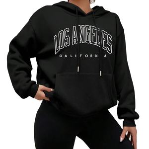 Nouveau pull imprimé à épaules tombantes 100% sweats à capuche en gros en coton biologique pour femme personnaliser des sweats à capuche au design élégant - Product Image 1