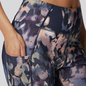 เลกกิ้งออกกำลังกายเอวยางยืดสำหรับผู้หญิงเลกกิ้งโยคะพิมพ์ลายสีย้อม - Product Image 6