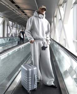 Sudadera con Capucha Gruesa, Lisa, Estilo Urbano, Estampado Gráfico Vintage, Talla Grande, Algodón Grueso - Product Image 2