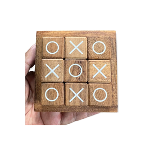 Madera y latón para niños Familia Tic Tac Toe Mesa de centro Decoración para sala de estar Interacción entre padres e hijos - Product Image 5