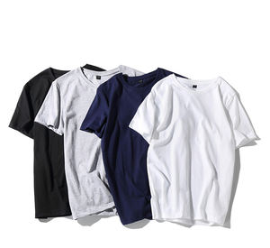 T-shirt pour homme 100% coton col rond blanc à manches courtes T-shirt avec logo personnalisé T-shirt pour homme - Product Image 1