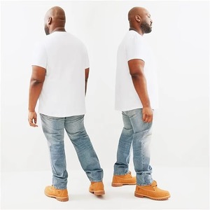 Camisetas blancas extragrandes de algodón 100% de alta calidad para hombre, ropa al por mayor con estampado personalizado en blanco, stock de ropa a granel - Product Image 2
