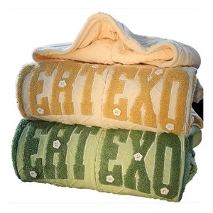 Sudadera con capucha de invierno de lana de algodón 100% personalizada a la moda, ropa informal de manga larga con patrón estampado, teñido liso, para invierno - Product Image 4