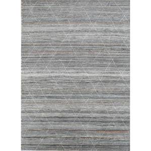 Alfombra Afgana de Lana Gris y Negra Anudada a Mano, Diseño Geométrico Abstracto Rectangular para Sala de Estar, Nueva Técnica Hecha a Mano - Product Image 1