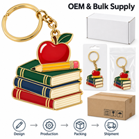 Porte-clés en métal personnalisé 5 cm avec logo, style crayon Apple, cadeau pour enseignant, pour les magasins de campus, les librairies, les écoles, vente en gros