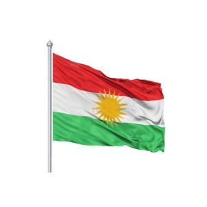 Drapeau personnalisé du Kurdistan irakien en satin/polyester/soie avec impression numérique et mât en aluminium - Product Image 3