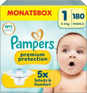 Pañales Pampers para Bebé, Talla 1 (2–5 kg), Protección Premium, para Recién Nacidos, Comodidad y Protección para Piel Sensible, Paquete de 180 - Product Image 2