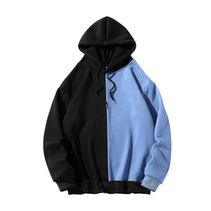 Sudadera con capucha de algodón 100% de alta calidad para hombre, nueva y elegante costura de 2 colores con estampado de bordado, sudaderas con capucha de entrenamiento de invierno - Product Image 6