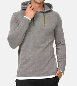 Sudadera con capucha de algodón sólido de lana de peso pesado con estampado de soplo de invierno de alta calidad para hombre - Product Image 3