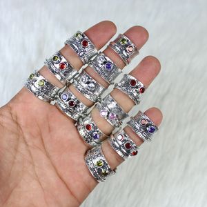 Synthetic Multi Color Glass Gemstone <b>Spinner</b> <b>Rings</b> Jewelry Beautiful Quality Collet <b>Spinner</b> <b>Rings</b> Jewelry for Woman - Product Image 2