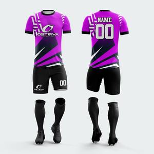 Ensemble d'uniformes de football unisexe pour adultes, respirant, à séchage rapide, avec maillot et short imprimés sur le devant, personnalisables avec logo et nom d'équipe - Product Image 5