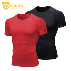 Vêtements de jogging hommes Gym Sports été à manches courtes Compression légère séchage rapide T-Shirt course Yoga Fitness serré actif - Product Image 1
