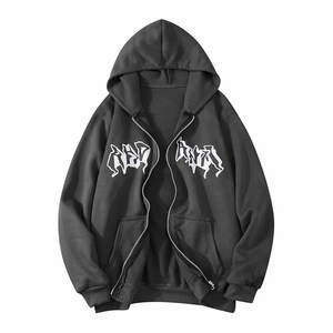 Sudaderas con capucha estilo streetwear, hip hop, con cremallera, vintage, extragrandes, estilo holgado. - Product Image 1