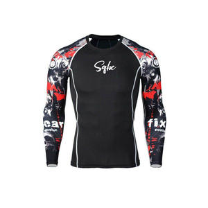 Ropa deportiva Rash Guard al por mayor de manga corta de compresión Fitness Gym camisas personalizadas sublimadas Rashguard camisas para hombre Rash Guard - Product Image 4