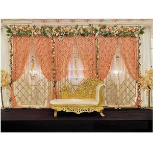 Plus joli conçu mariage bougie mur scène Unique bougie murs pour mariage scène décor élégant doré métal bougie murs scène - Product Image 1