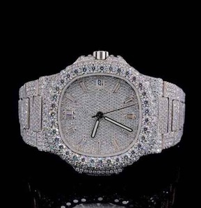 Reloj de Movimiento Automático con Diamantes de Moissanita VVS Helados de Lujo, Suministro Directo de Fábrica, Disponible a un Precio Accesible - Product Image 3