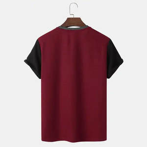 Último diseño de camisetas de algodón de color personalizado para hombres, ropa de moda informal antiarrugas y transpirable para adultos - Product Image 2