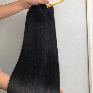 Machine de trame de peau de donneur unique Remy vietnamienne Double trame Volume supplémentaire cuticules os intact droit Super Double dessiné brut - Product Image 1