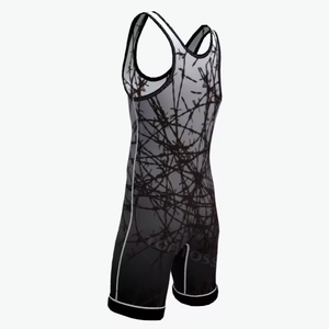 High Quality Custom Men's Youth Wrestling Singlets Wholesale Sublimation Martial Arts Wear <b>Cheap</b> MMa Singlets for Mens - Product Image 4