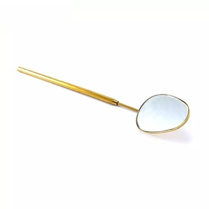 Espejos de extensión de pestañas de marca privada, espejo de mango largo de media luna de acero inoxidable 2022, venta al por mayor - Product Image 6