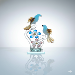 Adorno Floral de Loro de Cristal, Elegante Accesorio de Decoración para Oficina - Product Image 2