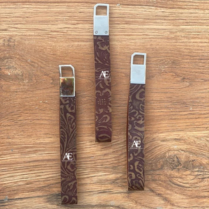 Nouveau véritable fait à la main Western élégant en cuir gaufré porte-poignet porte-clés imprimé floral porte-clés personnalisés en cuir véritable bracelets - Product Image 1