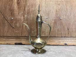 Aftaba de latón Vintage hecho a mano con grabado árabe, vasos de estilo indio sostenibles, tazas Dallah de capacidad de 200ml/300ml/600ml - Product Image 4