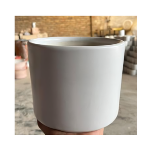 Modern ceramic <b>planter</b> for small plants or <b>herbs</b> offers an earthy touch that fits well in workspaces balconies or bedrooms - Product Image 4