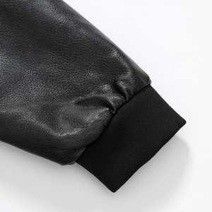 Veste en cuir ajustée pour hommes Veste noire Veste en cuir PU de qualité supérieure à la mode britannique pour hommes - Product Image 6